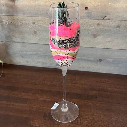 Champagne glass terrarium