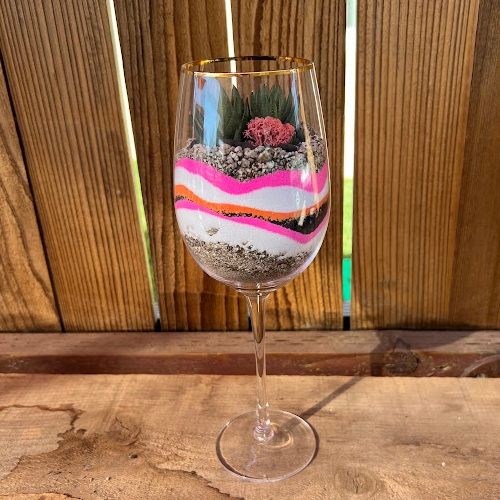 Wine glass terrarium